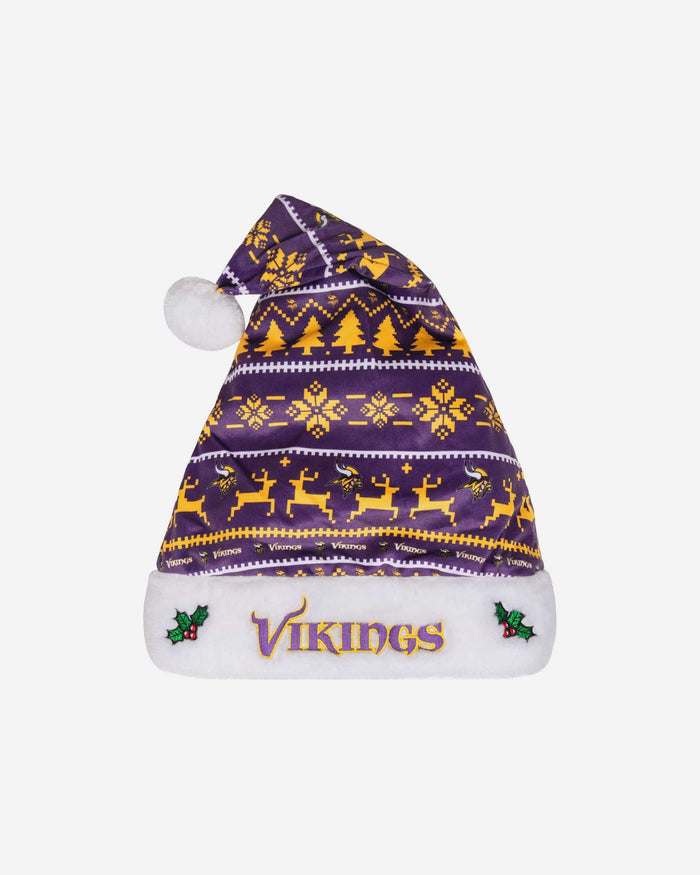 Minnesota Vikings Family Holiday Santa Hat FOCO - FOCO.com