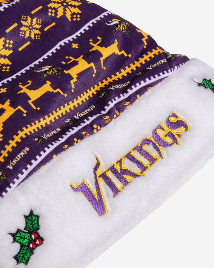 Minnesota Vikings Family Holiday Santa Hat FOCO - FOCO.com