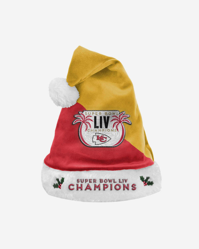 Kansas City Chiefs Super Bowl LIV Champions Santa Hat FOCO - FOCO.com