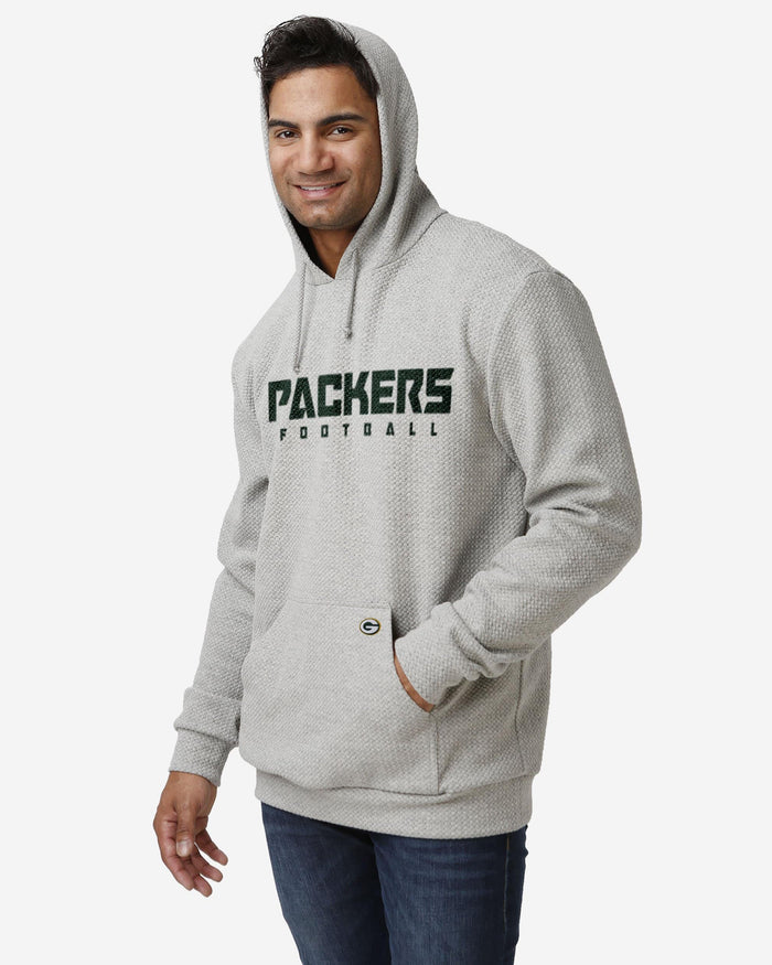 Green Bay Packers Gray Woven Hoodie FOCO M - FOCO.com