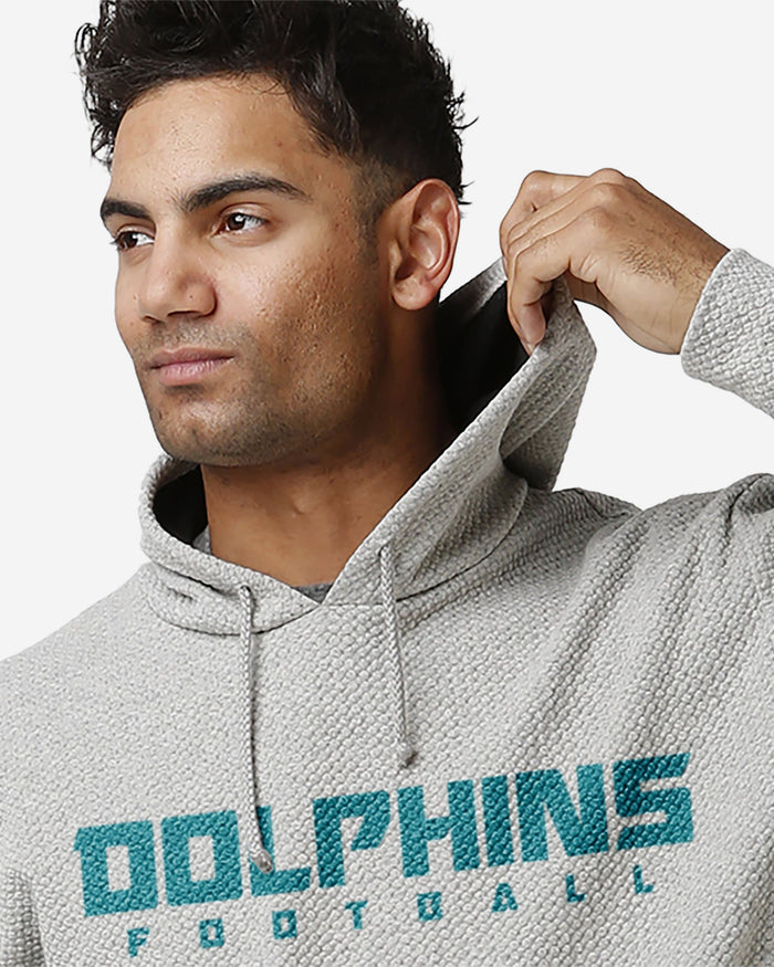 Miami Dolphins Gray Woven Hoodie FOCO - FOCO.com