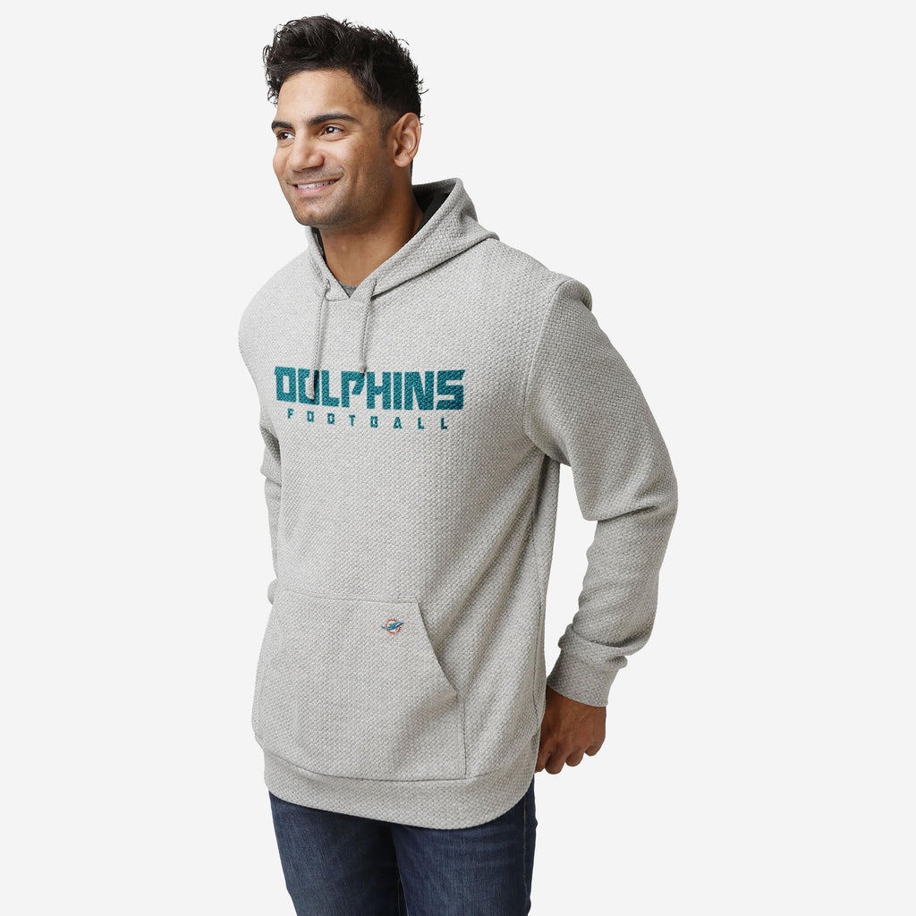 Miami Dolphins Gray Woven Hoodie FOCO S - FOCO.com