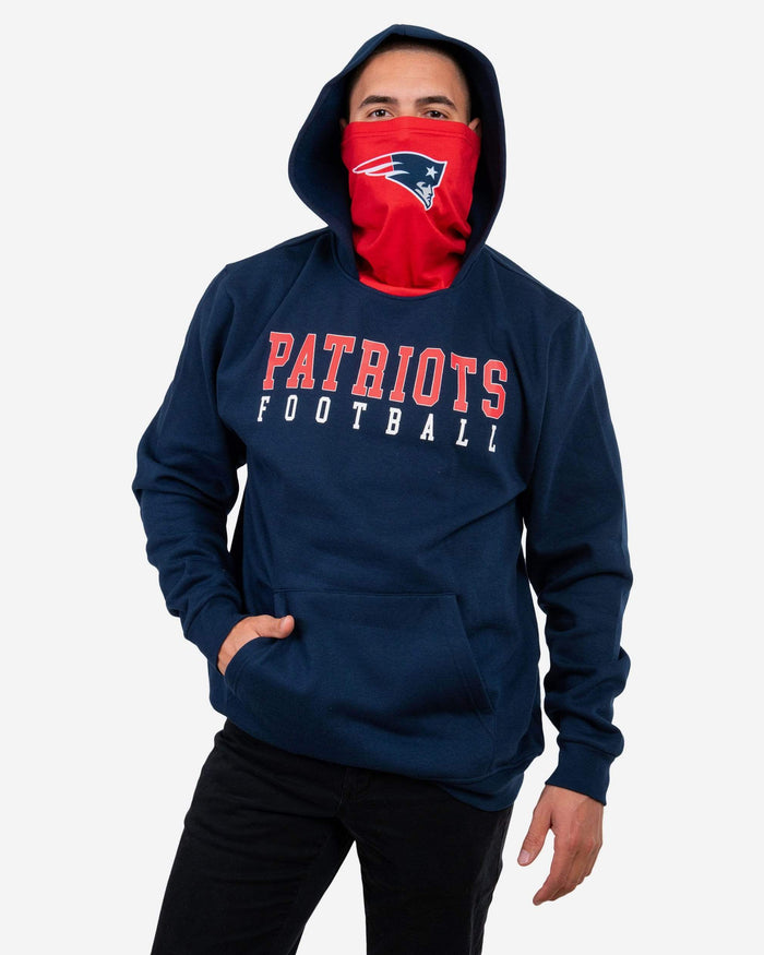 New England Patriots Solid Gaiter Hoodie FOCO S - FOCO.com