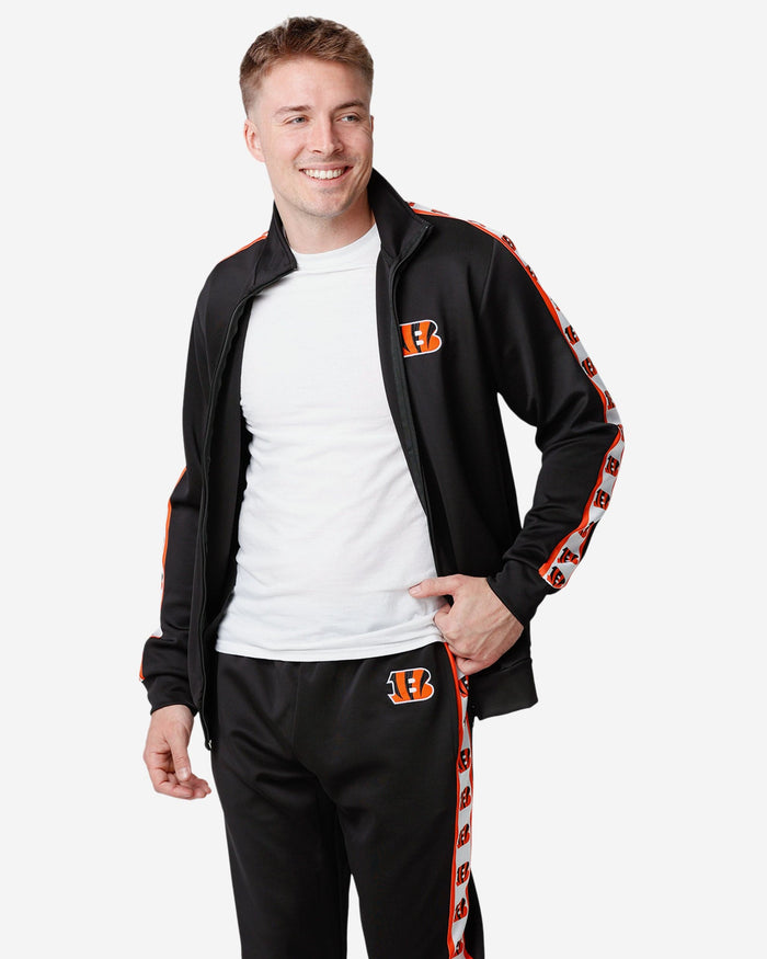 Cincinnati Bengals Stripe Logo Track Jacket FOCO - FOCO.com