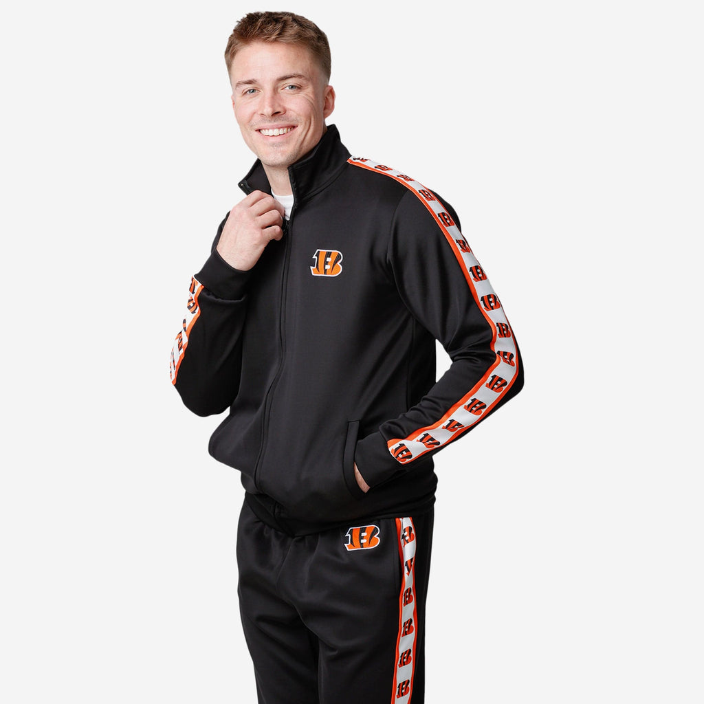 Cincinnati Bengals Stripe Logo Track Jacket FOCO S - FOCO.com