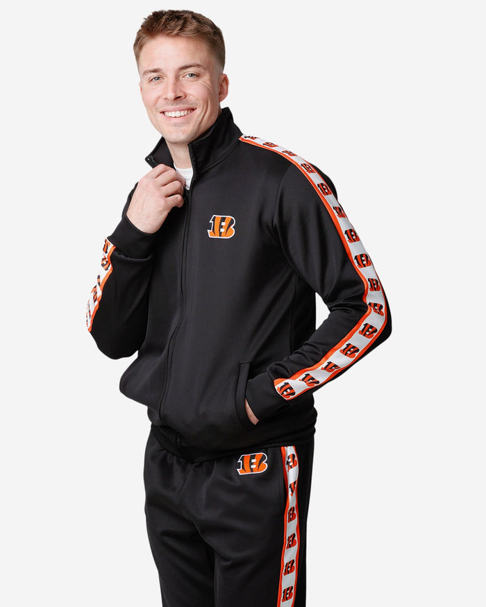 Cincinnati Bengals Stripe Logo Track Jacket FOCO S - FOCO.com