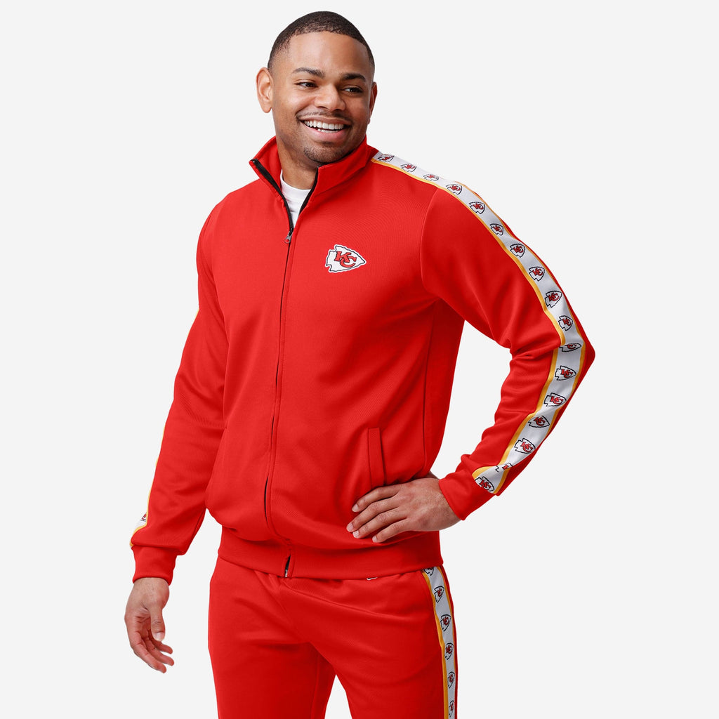 Kansas City Chiefs Stripe Logo Track Jacket FOCO S - FOCO.com