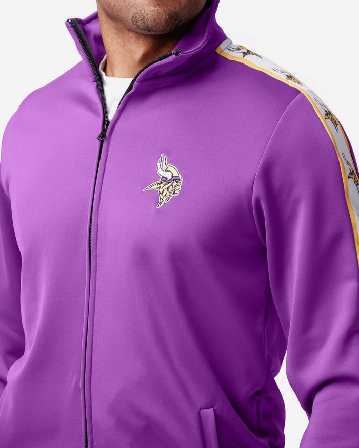 Minnesota Vikings Stripe Logo Track Jacket FOCO - FOCO.com