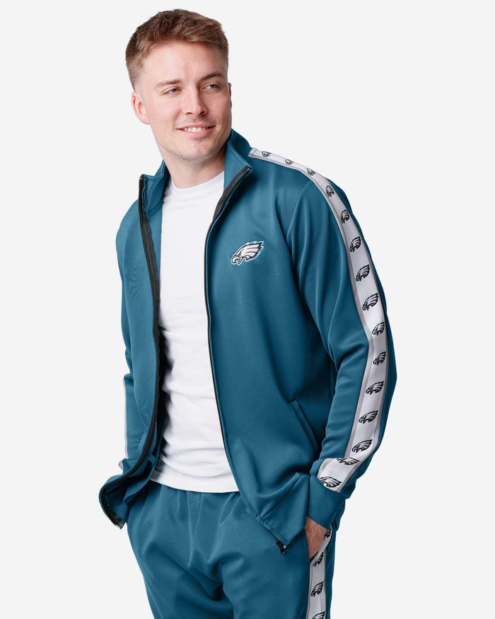 Philadelphia Eagles Stripe Logo Track Jacket FOCO - FOCO.com