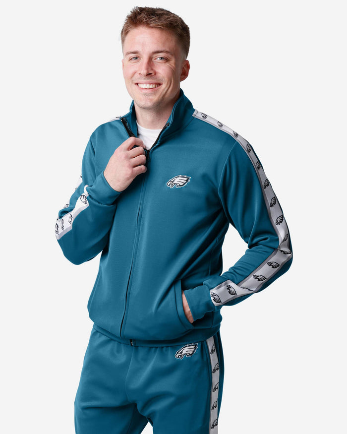 Philadelphia Eagles Stripe Logo Track Jacket FOCO S - FOCO.com