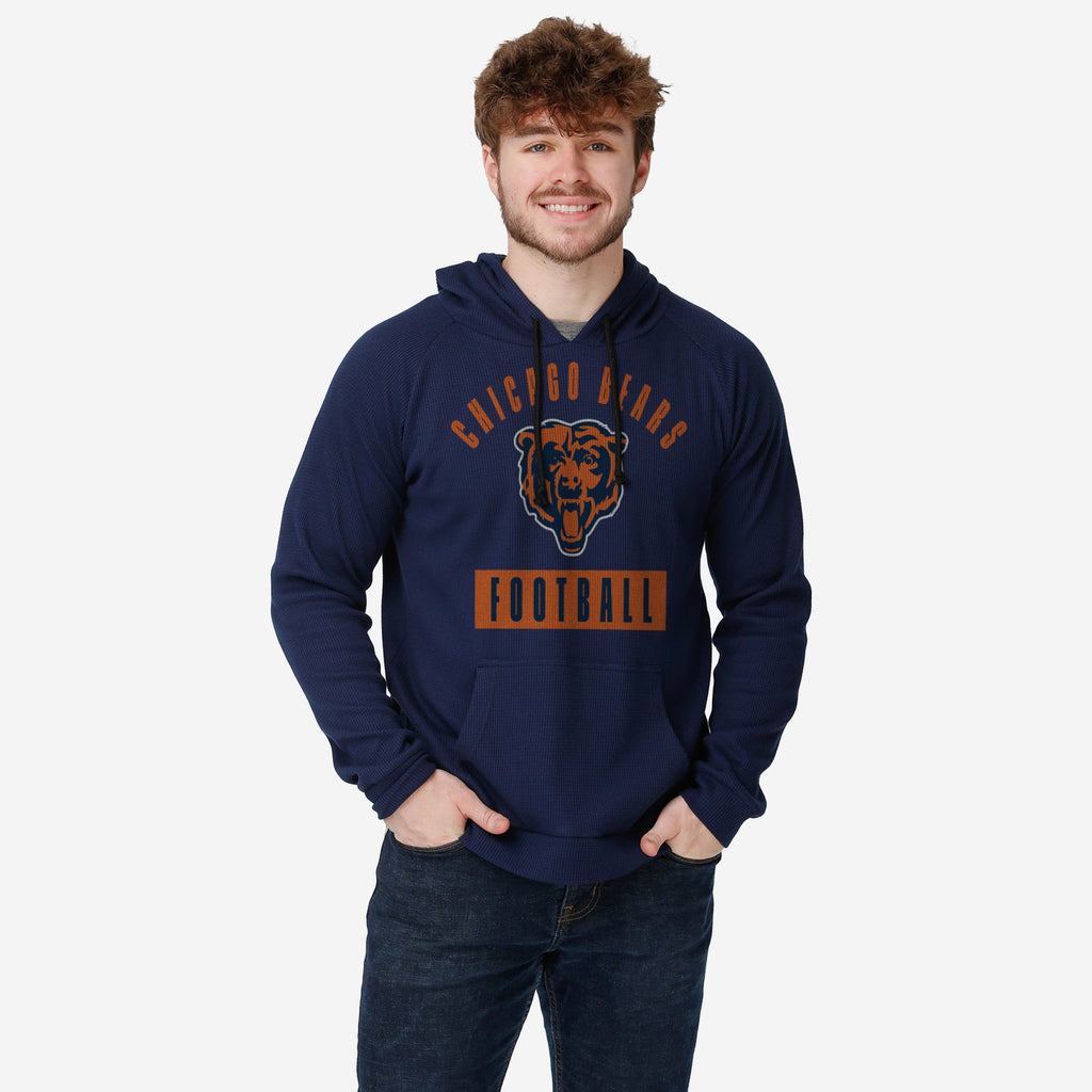 Chicago Bears Team Color Waffle Hoodie FOCO S - FOCO.com