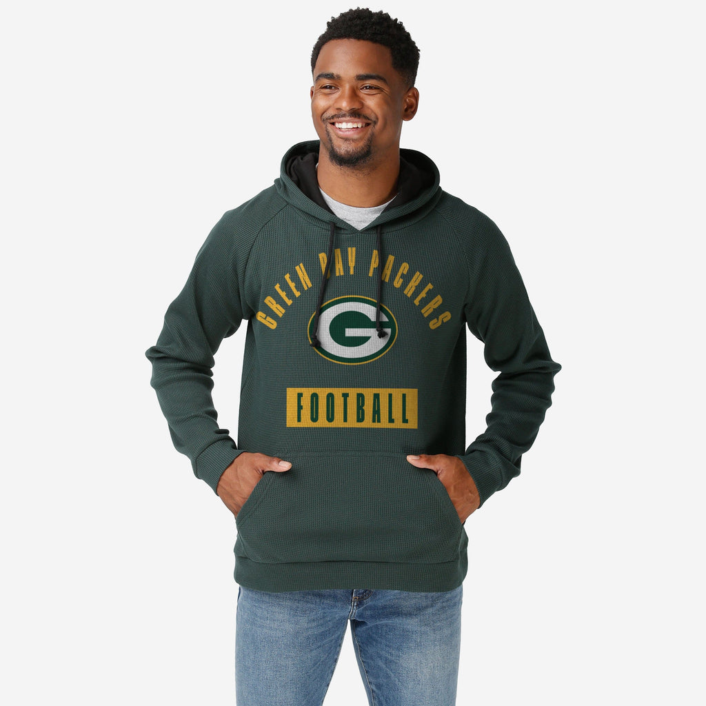 Green Bay Packers Team Color Waffle Hoodie FOCO S - FOCO.com