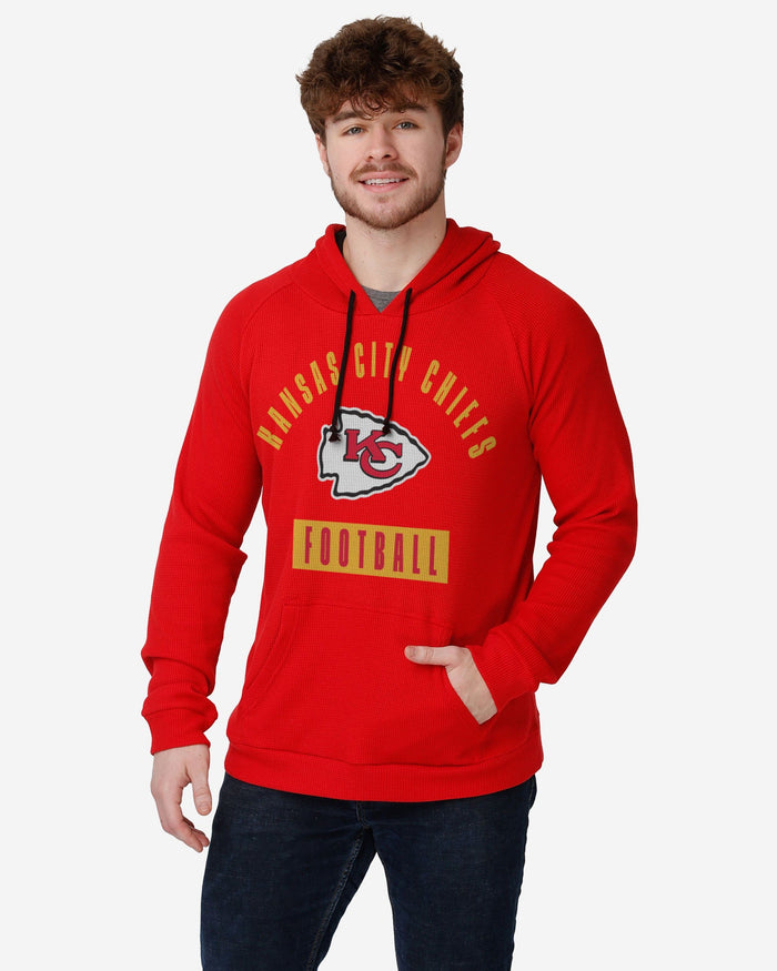 Kansas City Chiefs Team Color Waffle Hoodie FOCO S - FOCO.com