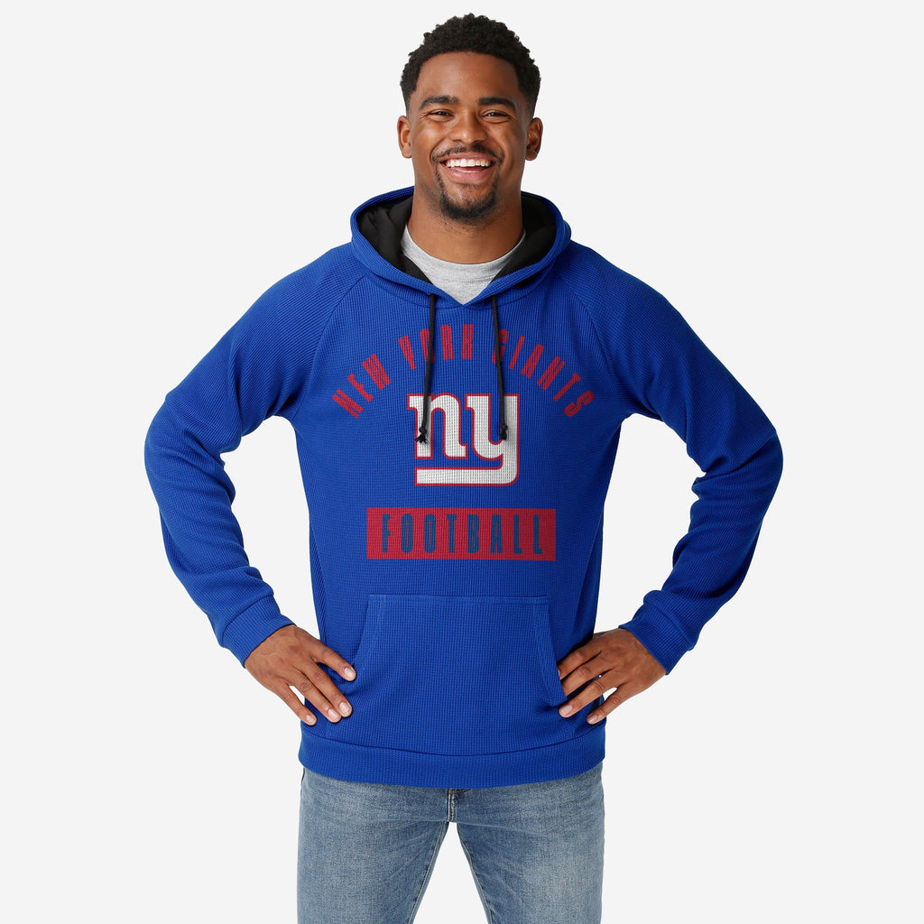 New York Giants Team Color Waffle Hoodie FOCO S - FOCO.com