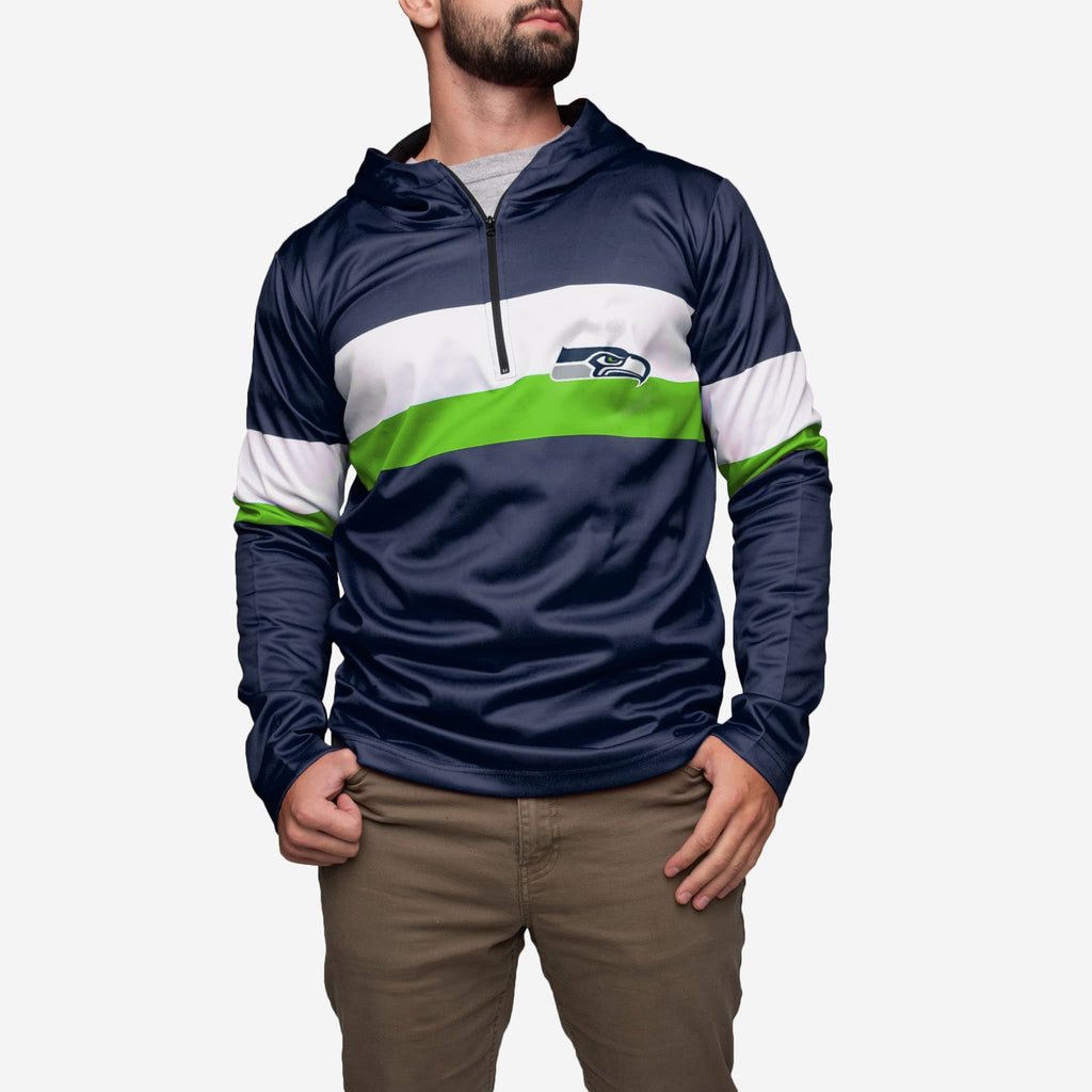 Seattle Seahawks Quarter Zip Hoodie FOCO - FOCO.com