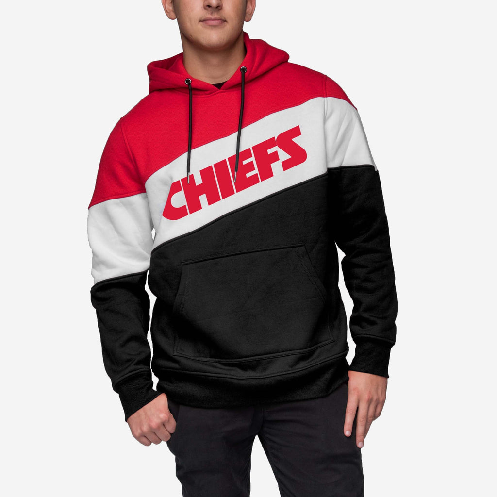 Kansas City Chiefs Wordmark Colorblock Hoodie FOCO - FOCO.com