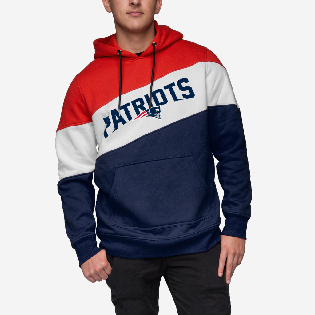 New England Patriots Wordmark Colorblock Hoodie FOCO - FOCO.com