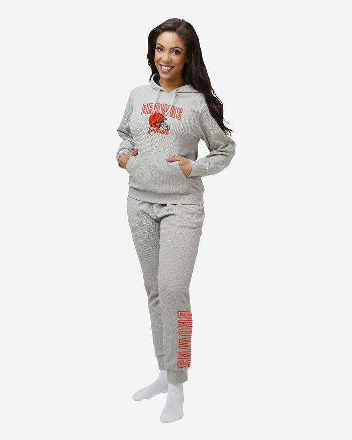 Cleveland Browns Original Womens Gray Woven Hoodie FOCO - FOCO.com