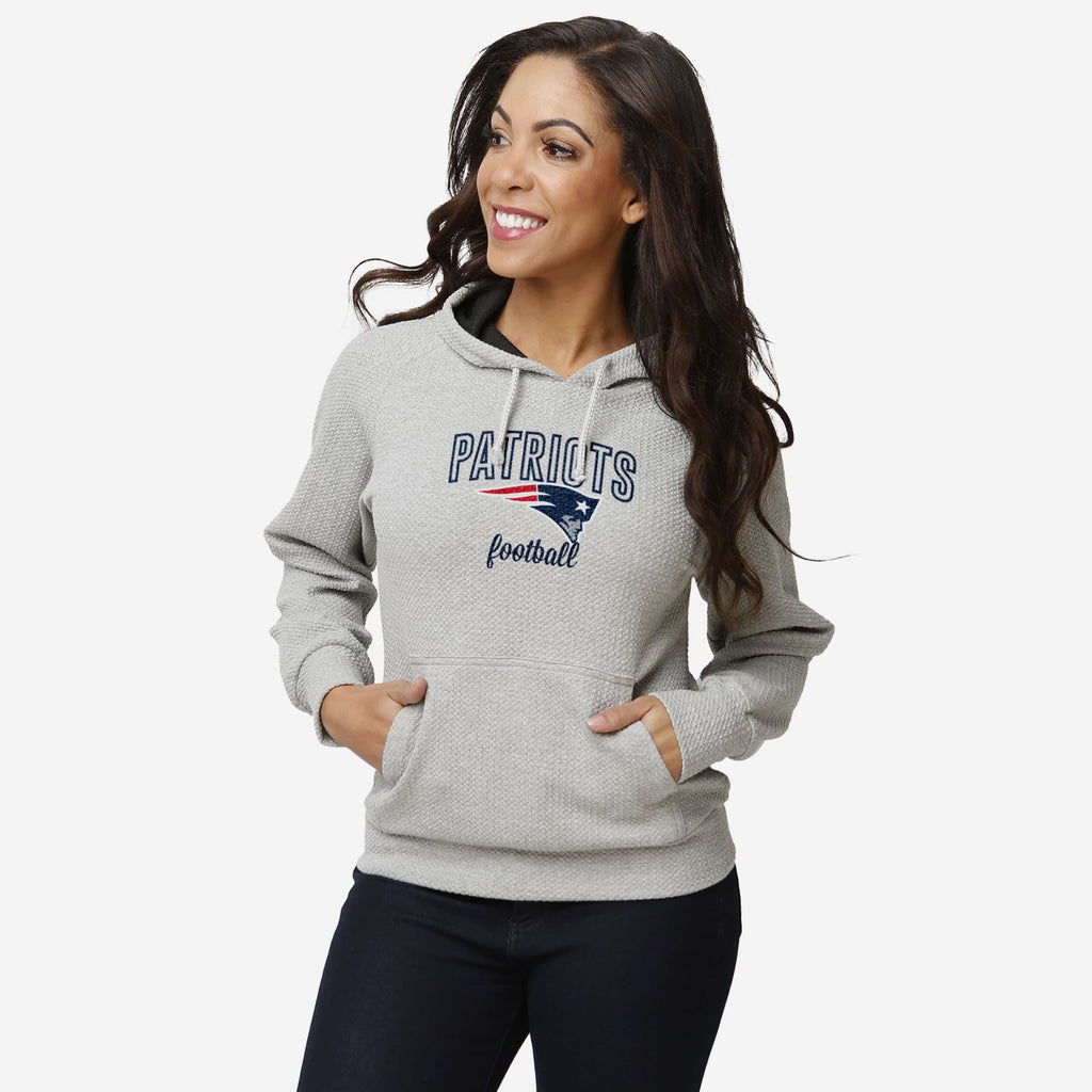 New England Patriots Womens Gray Woven Hoodie FOCO S - FOCO.com
