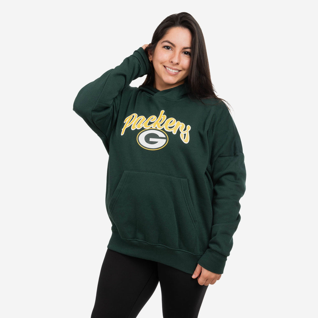 Green Bay Packers Womens Solid Oversized Hoodie FOCO S - FOCO.com