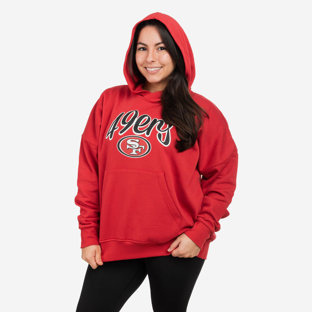 San Francisco 49ers Womens Solid Oversized Hoodie FOCO S - FOCO.com