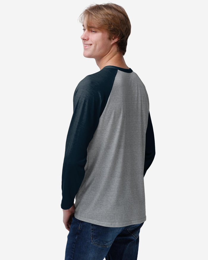 Chicago Bears Team Logo Gray Long Sleeve Henley FOCO - FOCO.com