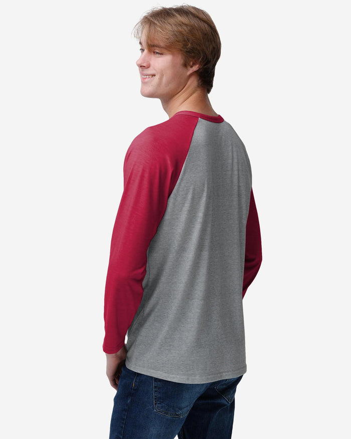 San Francisco 49ers Team Logo Gray Long Sleeve Henley FOCO - FOCO.com