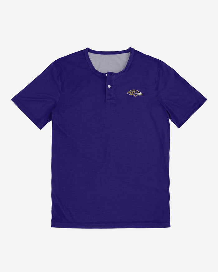 Baltimore Ravens Solid Team Logo Short Sleeve Henley FOCO - FOCO.com