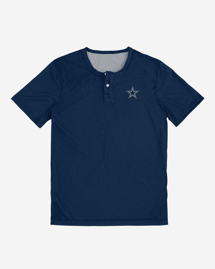 Dallas Cowboys Solid Team Logo Short Sleeve Henley FOCO - FOCO.com