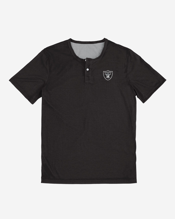 Las Vegas Raiders Solid Team Logo Short Sleeve Henley FOCO - FOCO.com