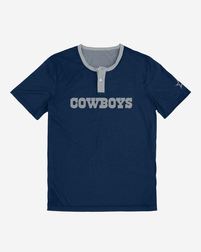 Dallas Cowboys Solid Wordmark Short Sleeve Henley FOCO - FOCO.com