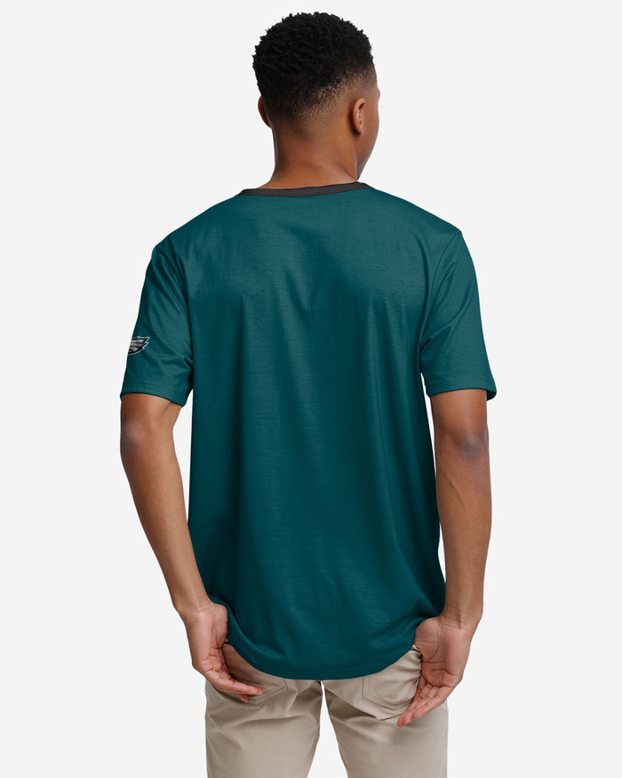 Philadelphia Eagles Solid Wordmark Short Sleeve Henley FOCO - FOCO.com