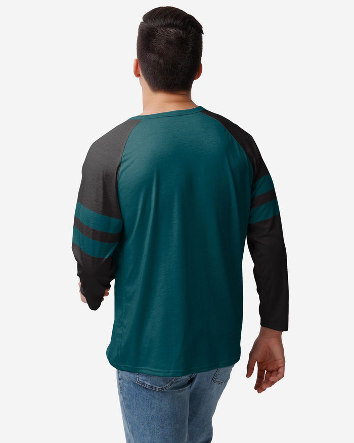 Philadelphia Eagles Team Stripe Wordmark Long Sleeve Henley FOCO - FOCO.com