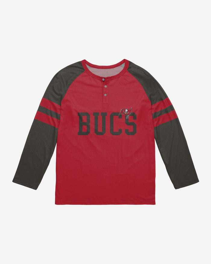 Tampa Bay Buccaneers Team Stripe Wordmark Long Sleeve Henley FOCO - FOCO.com