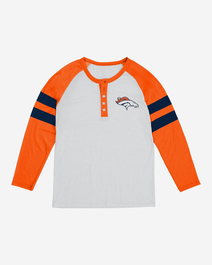 Denver Broncos Womens Big Logo Long Sleeve Henley FOCO - FOCO.com