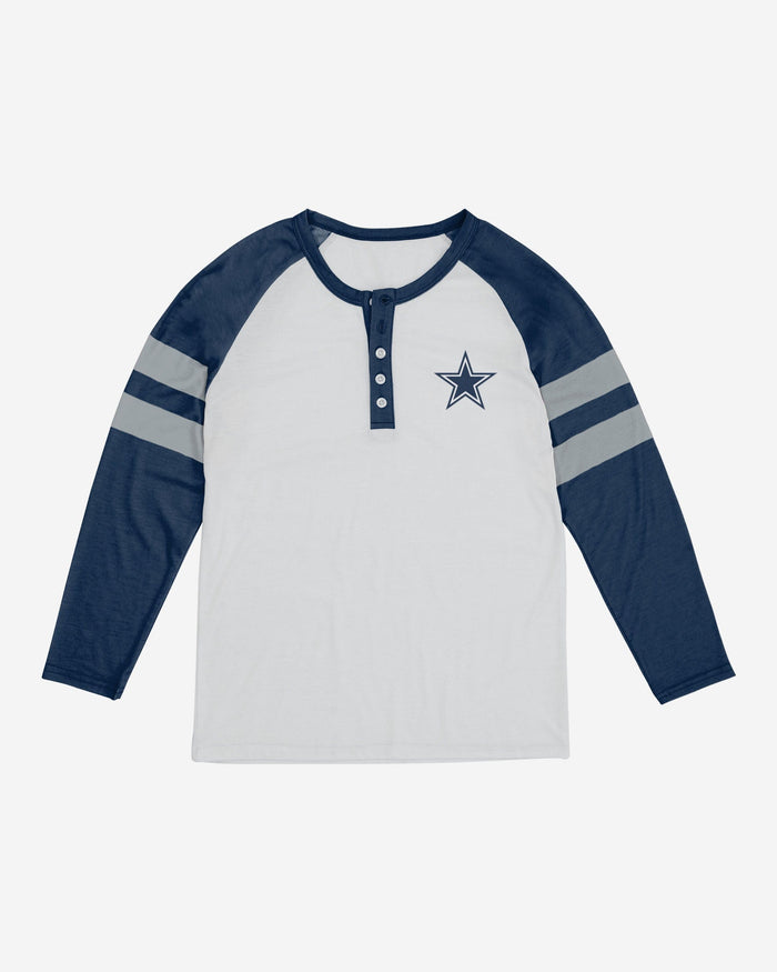 Dallas Cowboys Womens Big Logo Long Sleeve Henley FOCO - FOCO.com