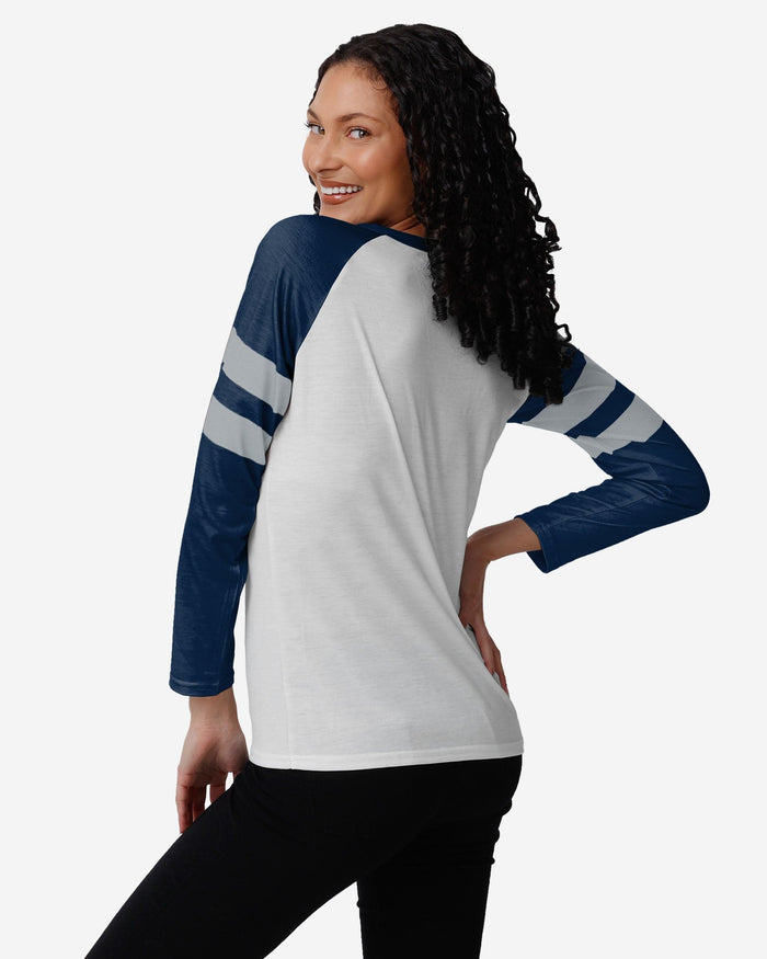 Dallas Cowboys Womens Big Logo Long Sleeve Henley FOCO - FOCO.com
