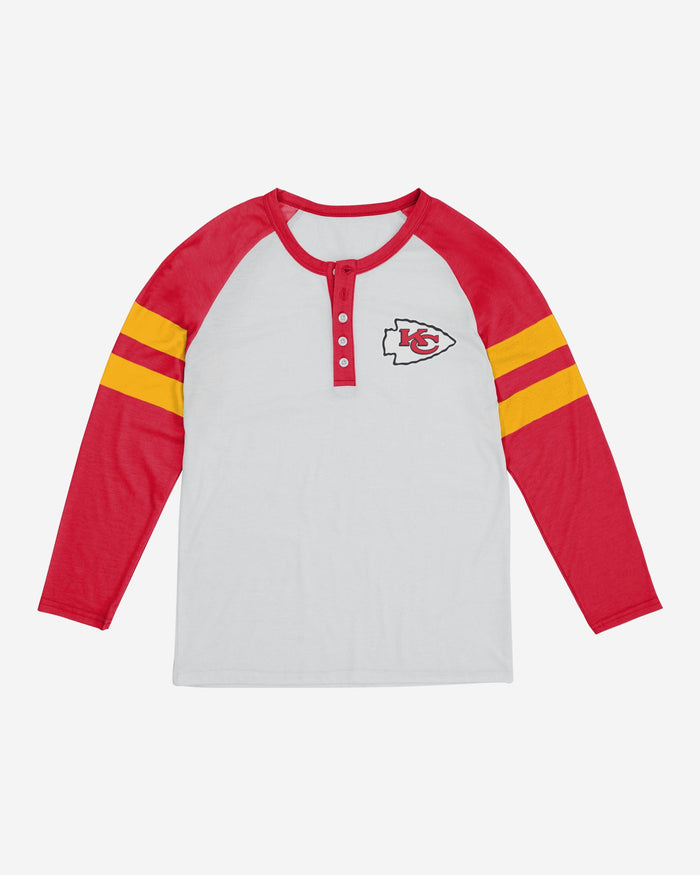 Kansas City Chiefs Womens Big Logo Long Sleeve Henley FOCO - FOCO.com