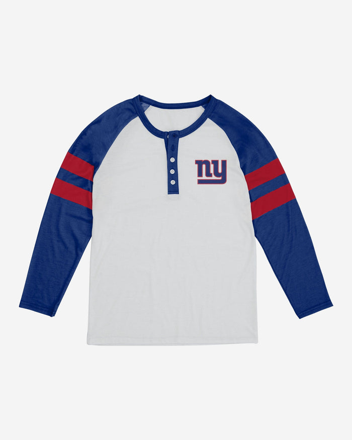New York Giants Womens Big Logo Long Sleeve Henley FOCO - FOCO.com