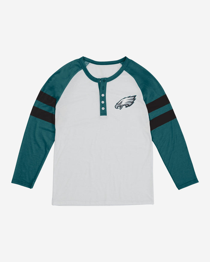 Philadelphia Eagles Womens Big Logo Long Sleeve Henley FOCO - FOCO.com