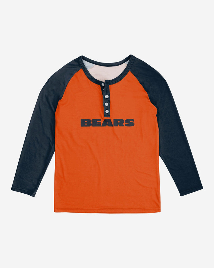 Chicago Bears Womens Big Wordmark Long Sleeve Henley FOCO - FOCO.com