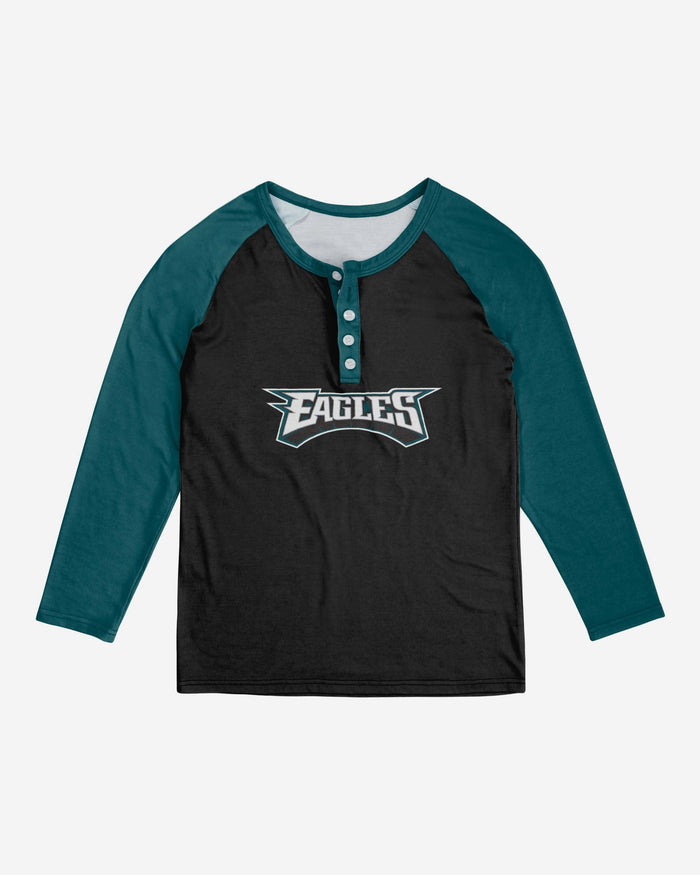 Philadelphia Eagles Womens Big Wordmark Long Sleeve Henley FOCO - FOCO.com