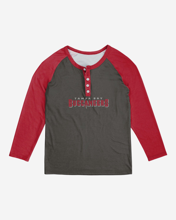 Tampa Bay Buccaneers Womens Big Wordmark Long Sleeve Henley FOCO - FOCO.com