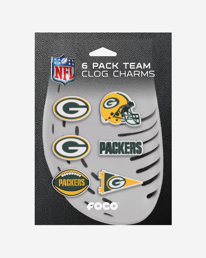 Green Bay Packers 6 Pack Team Clog Charms FOCO - FOCO.com