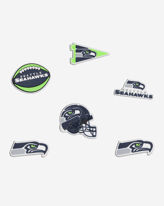 Seattle Seahawks 6 Pack Team Clog Charms FOCO - FOCO.com