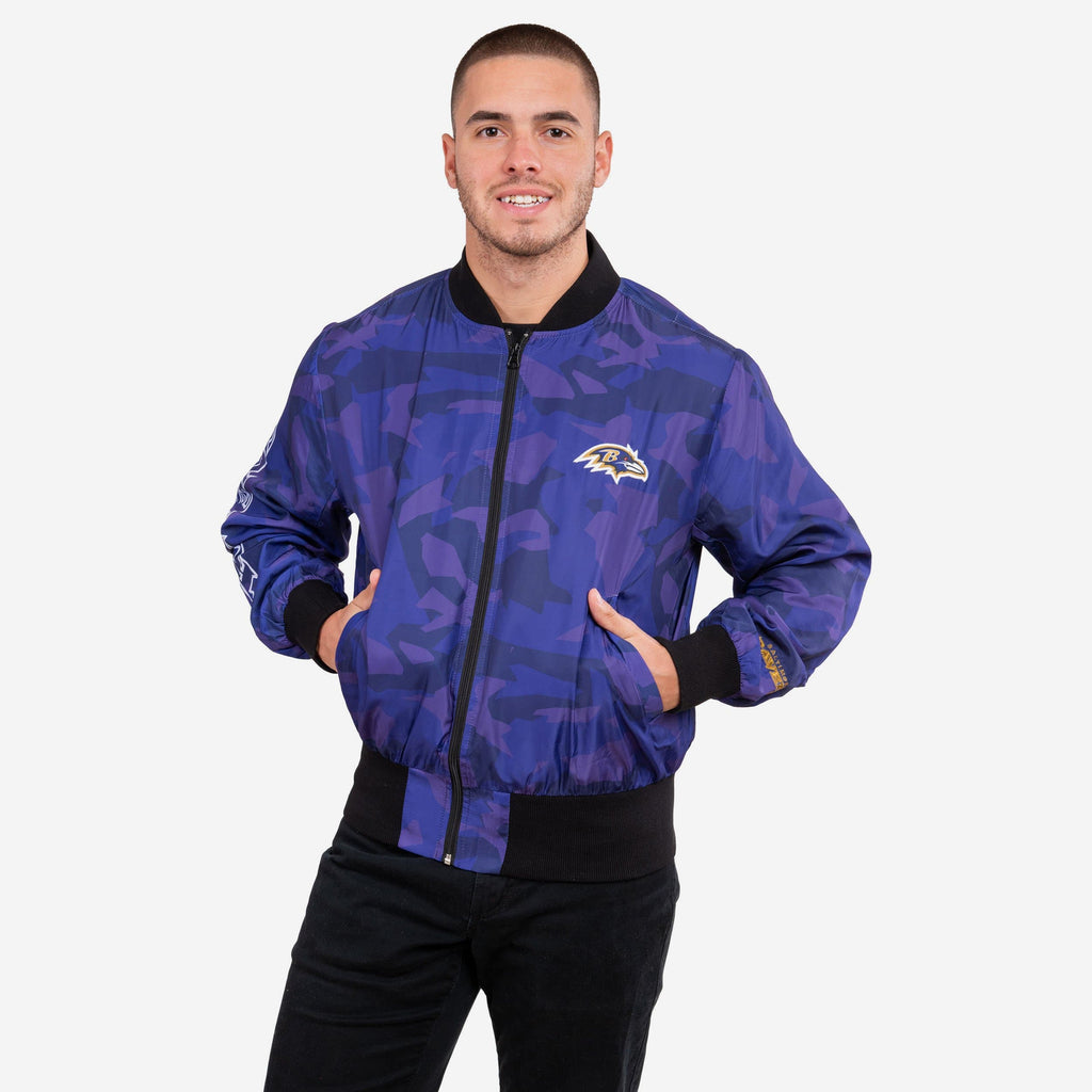 Baltimore Ravens Camo Bomber Jacket FOCO S - FOCO.com