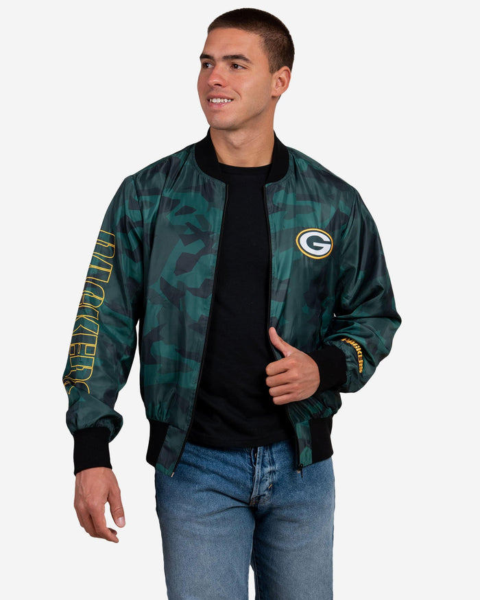 Green Bay Packers Camo Bomber Jacket FOCO M - FOCO.com