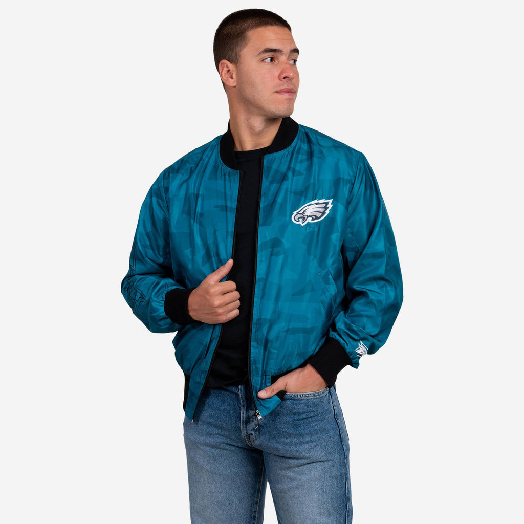 Philadelphia Eagles Camo Bomber Jacket FOCO M - FOCO.com