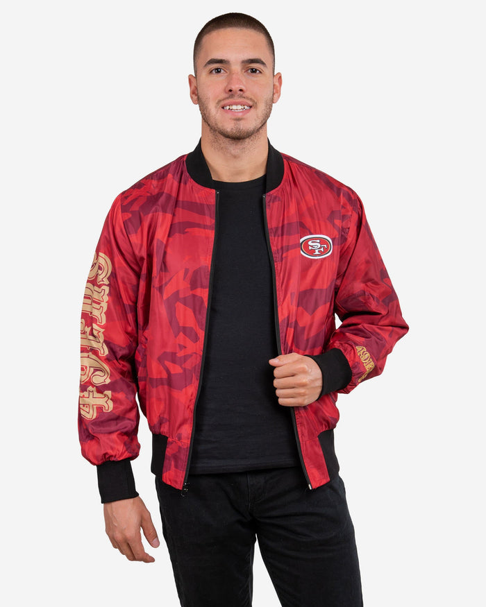 San Francisco 49ers Camo Bomber Jacket FOCO S - FOCO.com