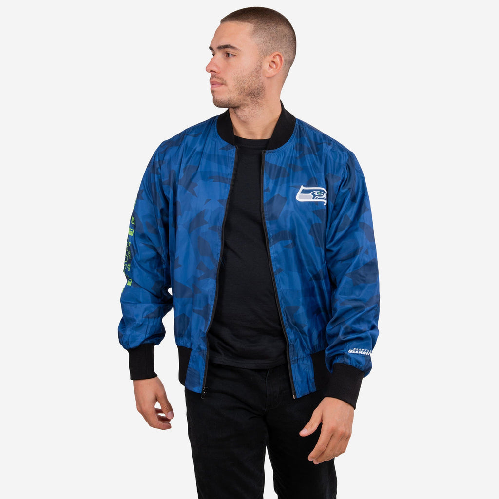 Seattle Seahawks Camo Bomber Jacket FOCO S - FOCO.com